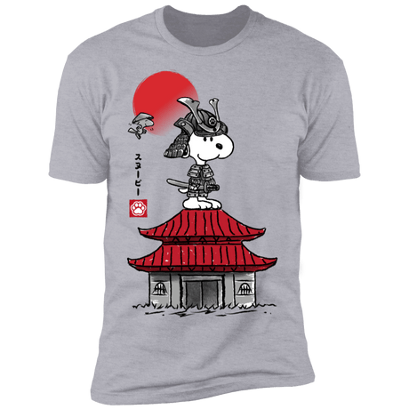 T-Shirts Heather Grey / S Beagle Samurai sumi-e Men's Premium T-Shirt