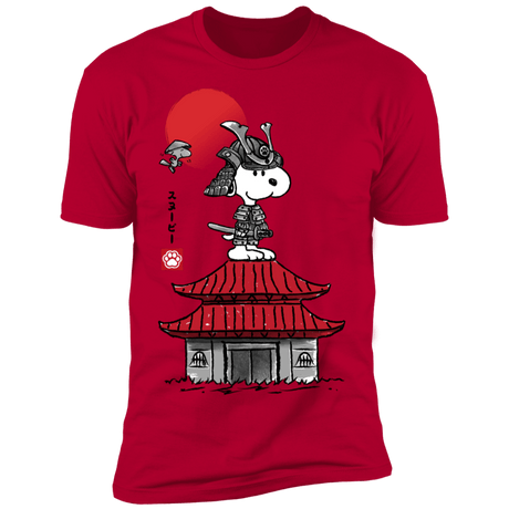 T-Shirts Red / S Beagle Samurai sumi-e Men's Premium T-Shirt