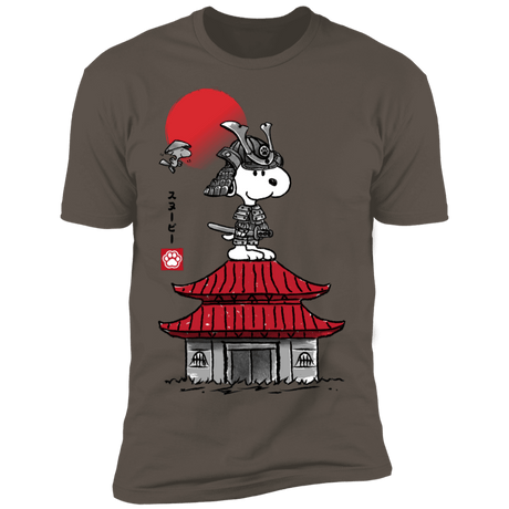 T-Shirts Warm Grey / S Beagle Samurai sumi-e Men's Premium T-Shirt