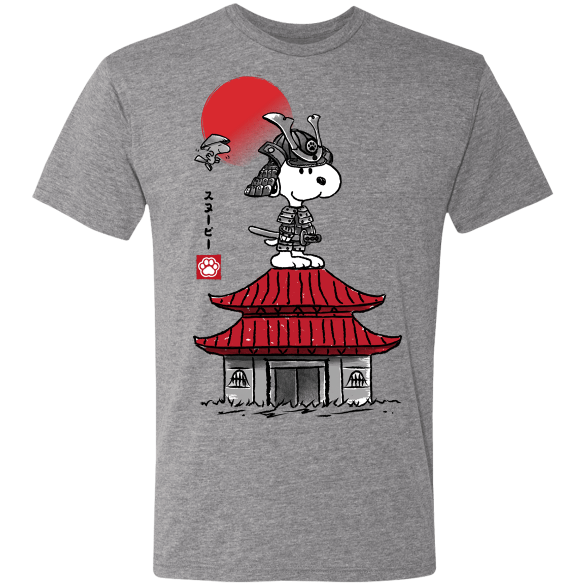 T-Shirts Premium Heather / S Beagle Samurai sumi-e Men's Triblend T-Shirt