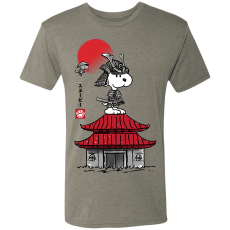 T-Shirts Venetian Grey / S Beagle Samurai sumi-e Men's Triblend T-Shirt