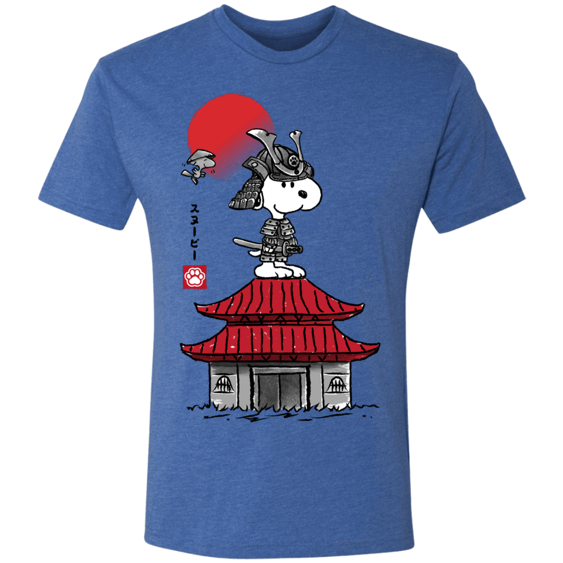 T-Shirts Vintage Royal / S Beagle Samurai sumi-e Men's Triblend T-Shirt