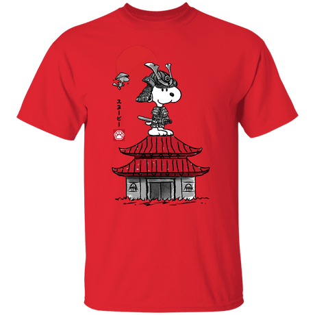 T-Shirts Red / S Beagle Samurai sumi-e T-Shirt