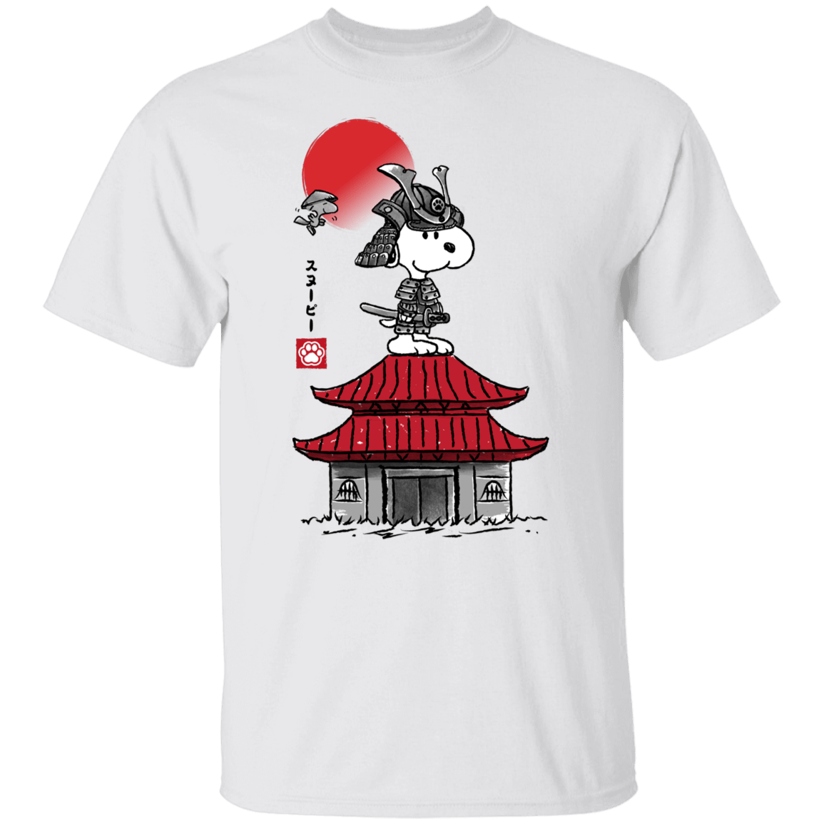 T-Shirts White / S Beagle Samurai sumi-e T-Shirt