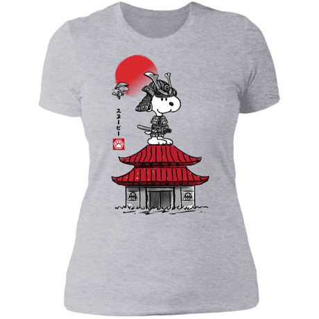 T-Shirts Heather Grey / S Beagle Samurai sumi-e Women's Premium T-Shirt