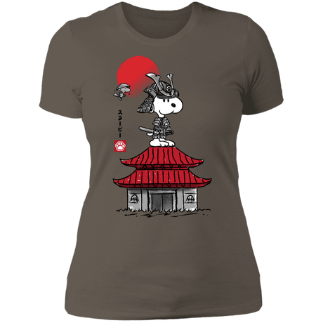 T-Shirts Warm Grey / S Beagle Samurai sumi-e Women's Premium T-Shirt
