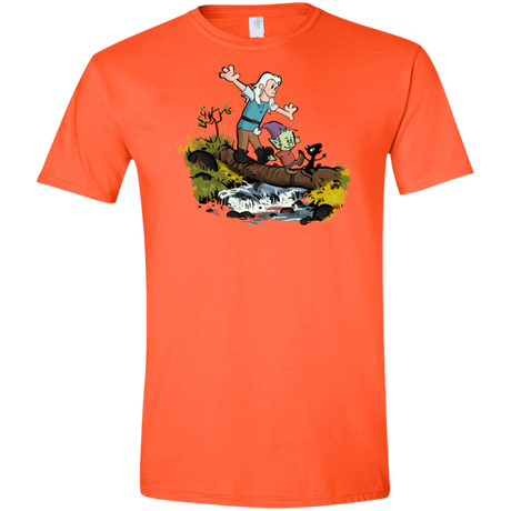 T-Shirts Orange / S Bean and Elfo Men's Semi-Fitted Softstyle