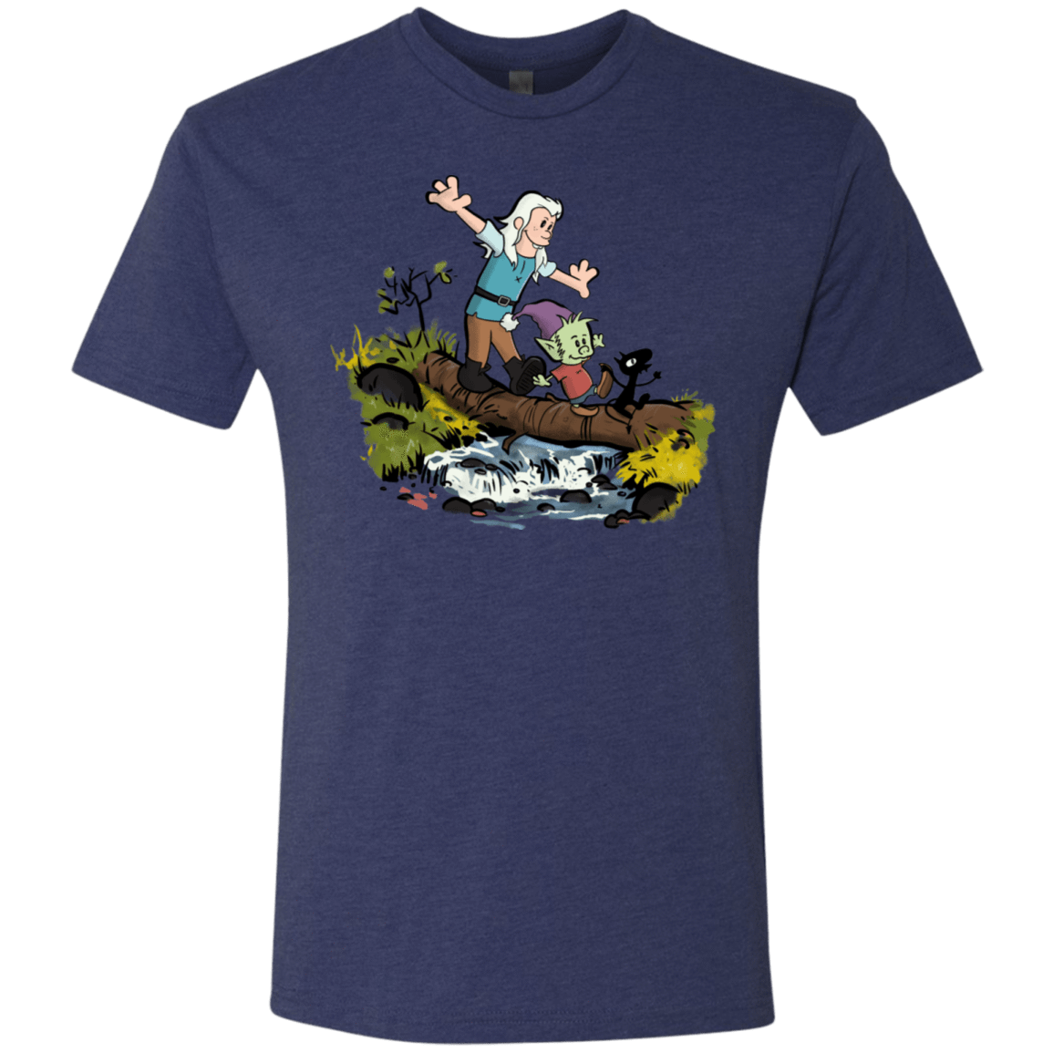 T-Shirts Vintage Navy / S Bean and Elfo Men's Triblend T-Shirt