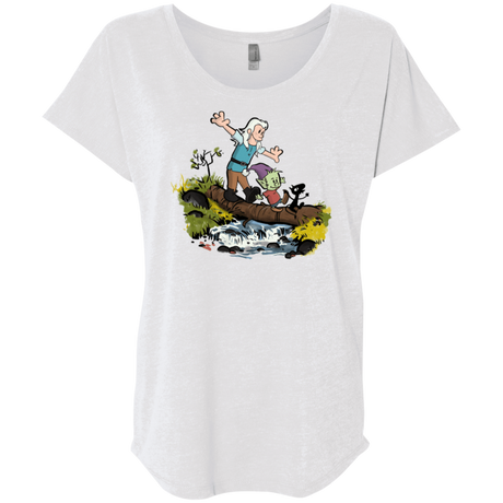 T-Shirts Heather White / X-Small Bean and Elfo Triblend Dolman Sleeve