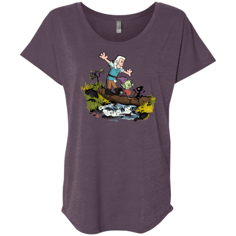 T-Shirts Vintage Purple / X-Small Bean and Elfo Triblend Dolman Sleeve