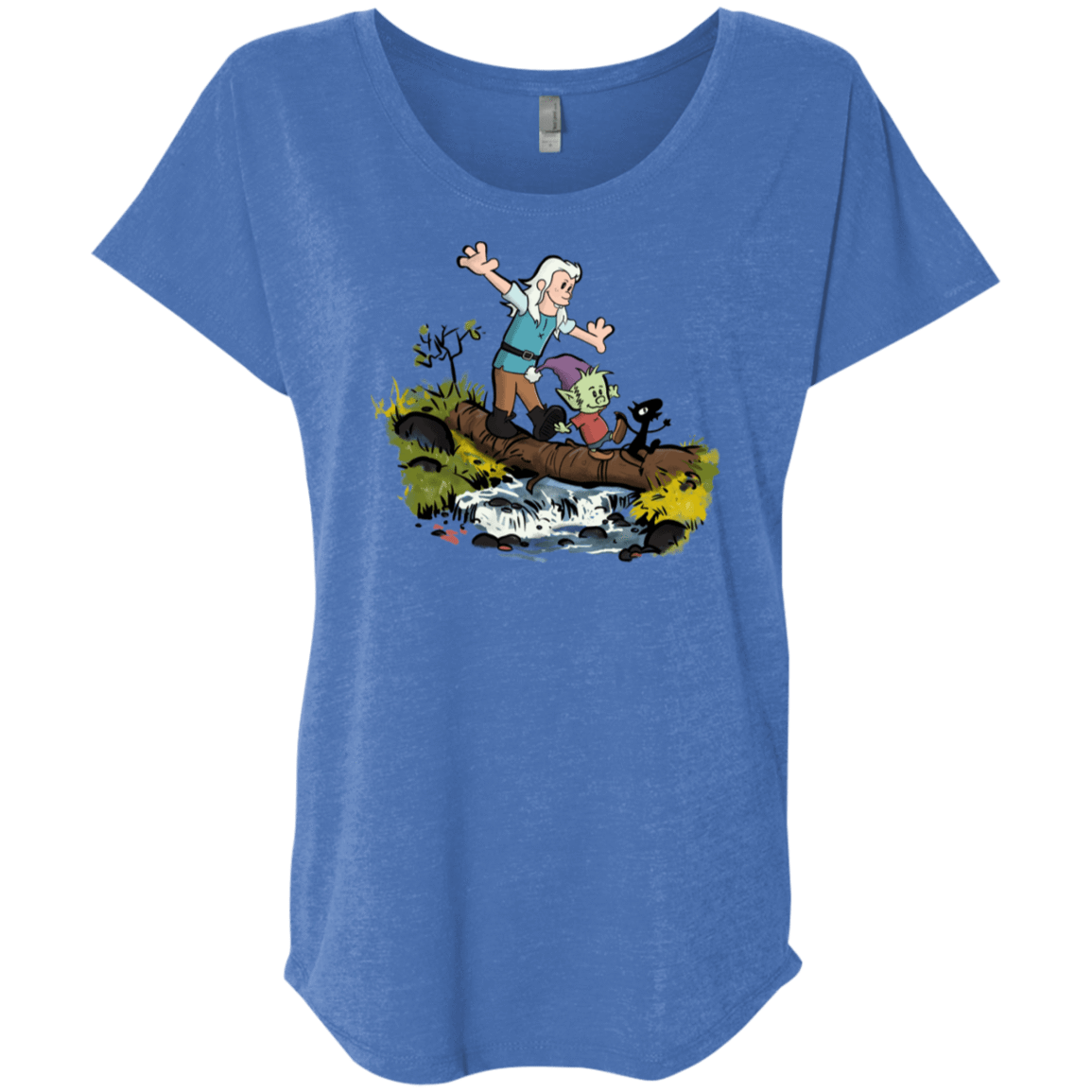 T-Shirts Vintage Royal / X-Small Bean and Elfo Triblend Dolman Sleeve