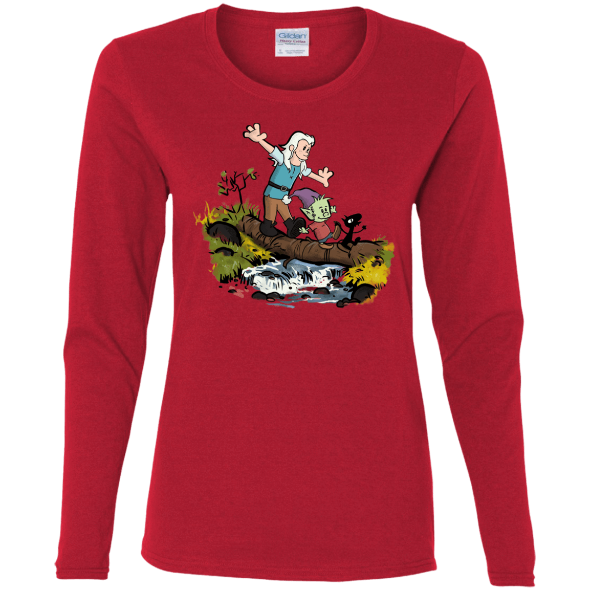 T-Shirts Red / S Bean and Elfo Women's Long Sleeve T-Shirt