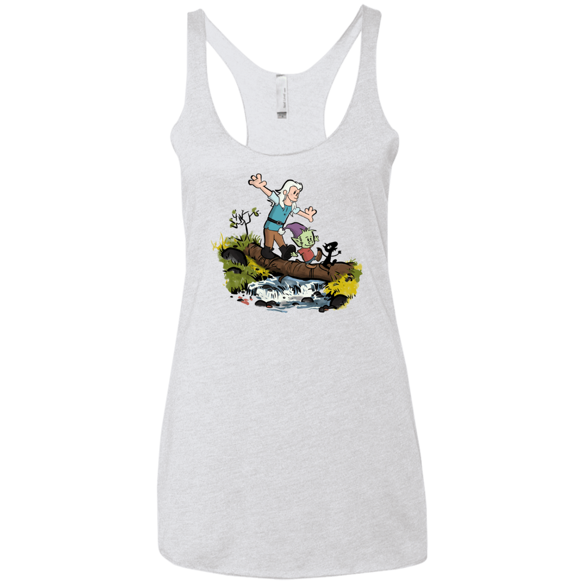 T-Shirts Heather White / X-Small Bean and Elfo Women's Triblend Racerback Tank