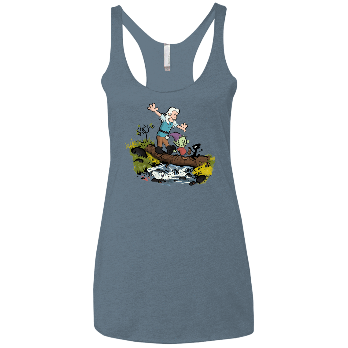 T-Shirts Indigo / X-Small Bean and Elfo Women's Triblend Racerback Tank