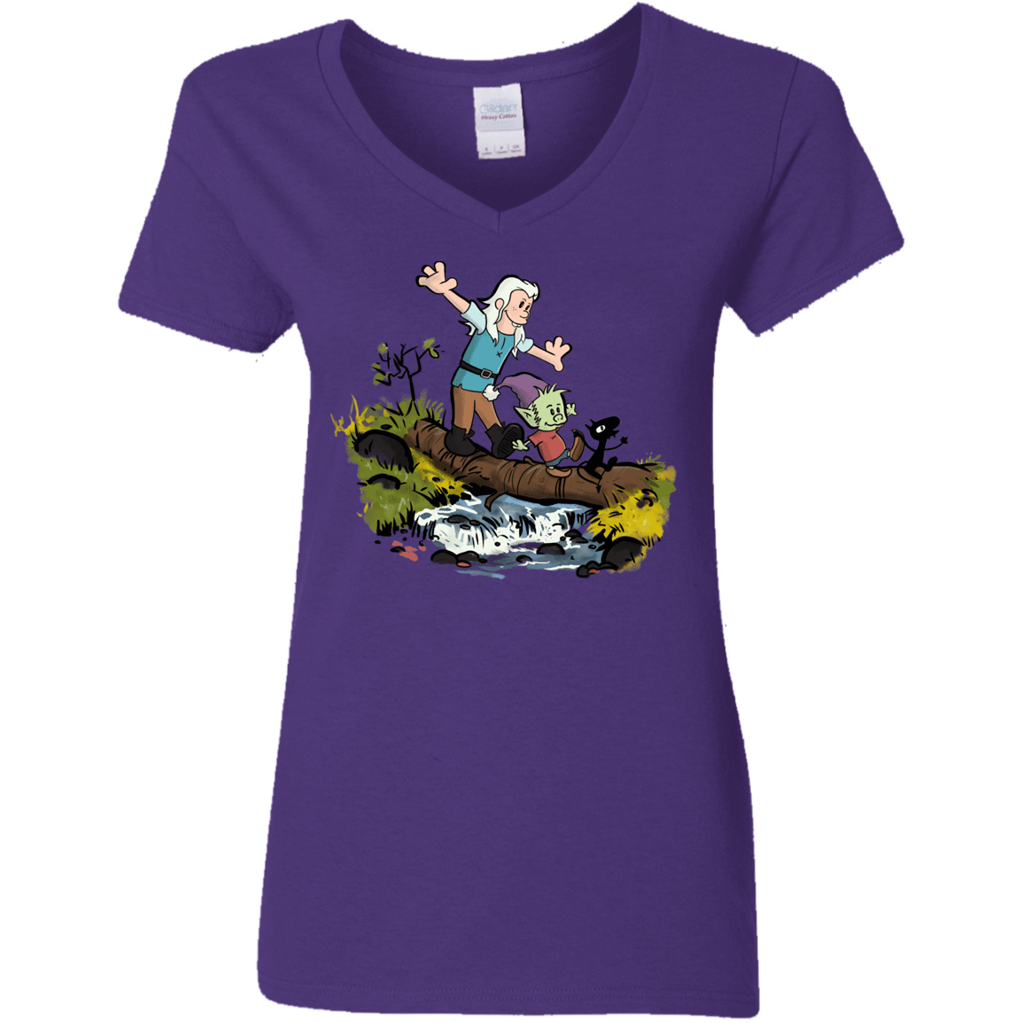 T-Shirts Purple / S Bean and Elfo Women's V-Neck T-Shirt