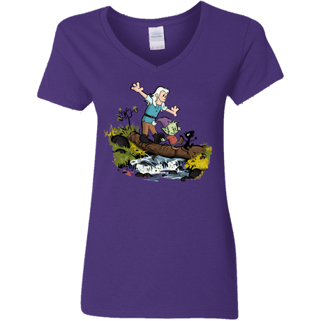 T-Shirts Purple / S Bean and Elfo Women's V-Neck T-Shirt