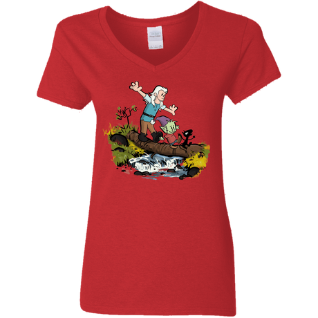 T-Shirts Red / S Bean and Elfo Women's V-Neck T-Shirt