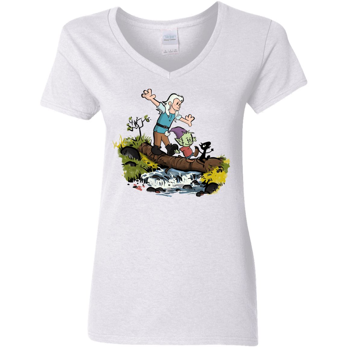 T-Shirts White / S Bean and Elfo Women's V-Neck T-Shirt