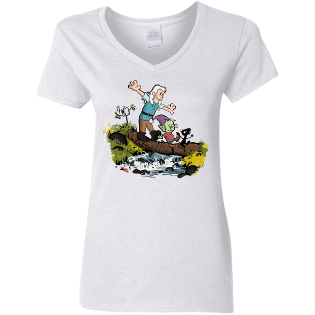 T-Shirts White / S Bean and Elfo Women's V-Neck T-Shirt