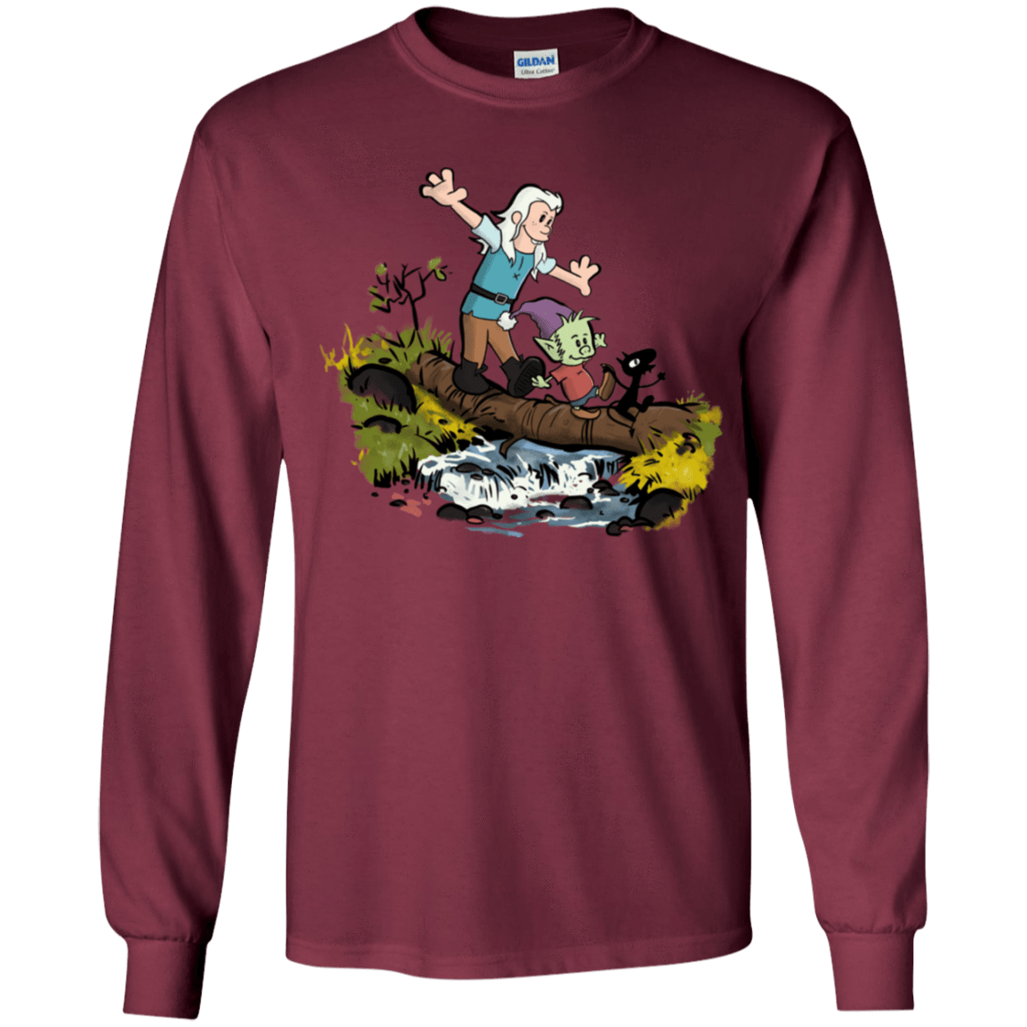 T-Shirts Maroon / YS Bean and Elfo Youth Long Sleeve T-Shirt