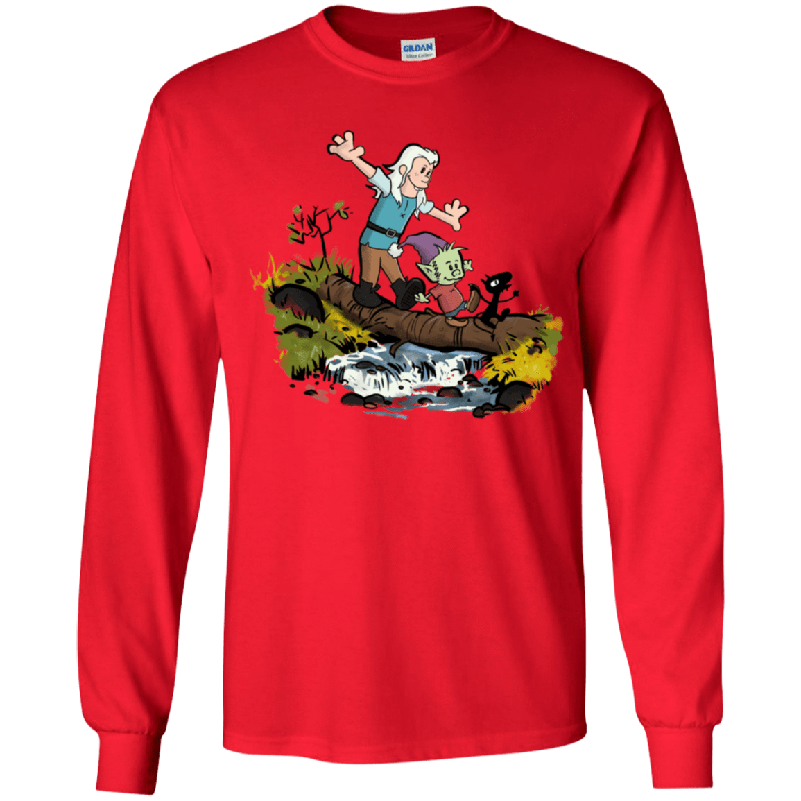 T-Shirts Red / YS Bean and Elfo Youth Long Sleeve T-Shirt