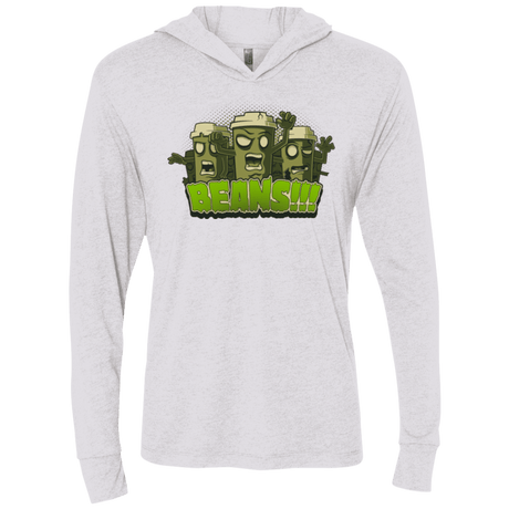 T-Shirts Heather White / X-Small Beans Triblend Long Sleeve Hoodie Tee