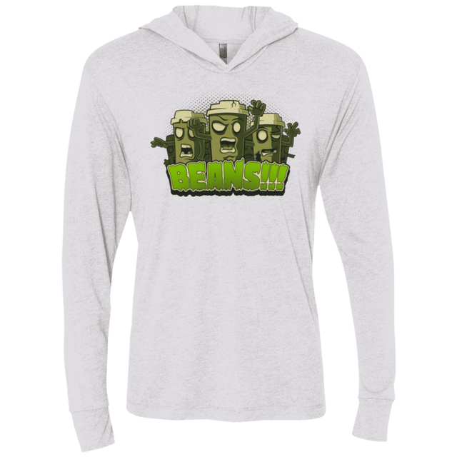 T-Shirts Heather White / X-Small Beans Triblend Long Sleeve Hoodie Tee