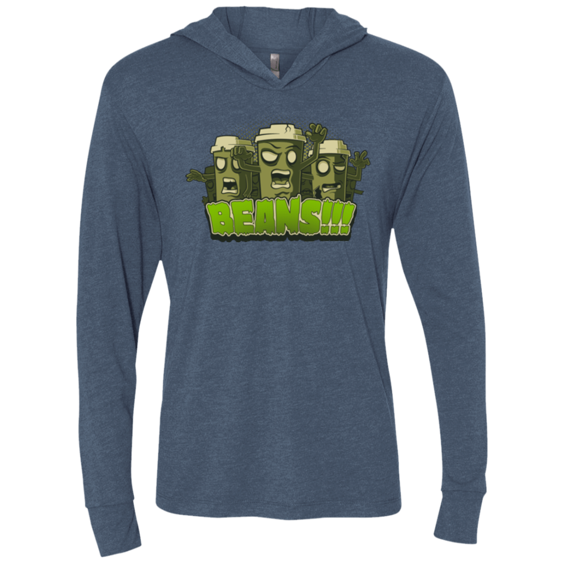 T-Shirts Indigo / X-Small Beans Triblend Long Sleeve Hoodie Tee
