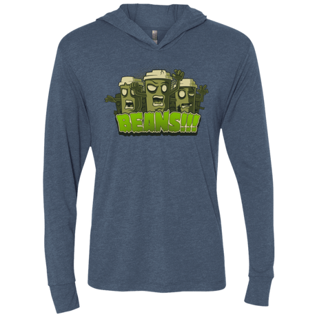 T-Shirts Indigo / X-Small Beans Triblend Long Sleeve Hoodie Tee