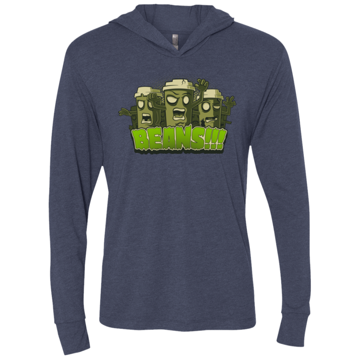 T-Shirts Vintage Navy / X-Small Beans Triblend Long Sleeve Hoodie Tee