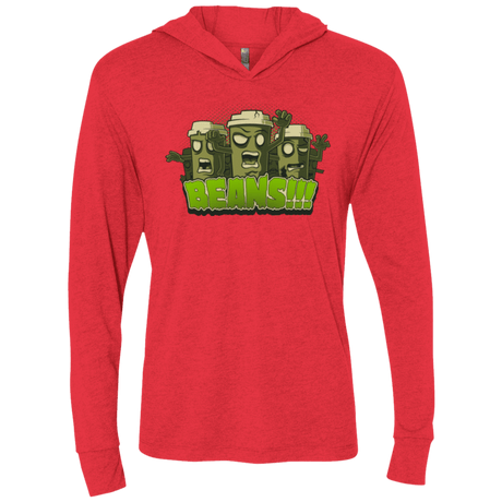 T-Shirts Vintage Red / X-Small Beans Triblend Long Sleeve Hoodie Tee