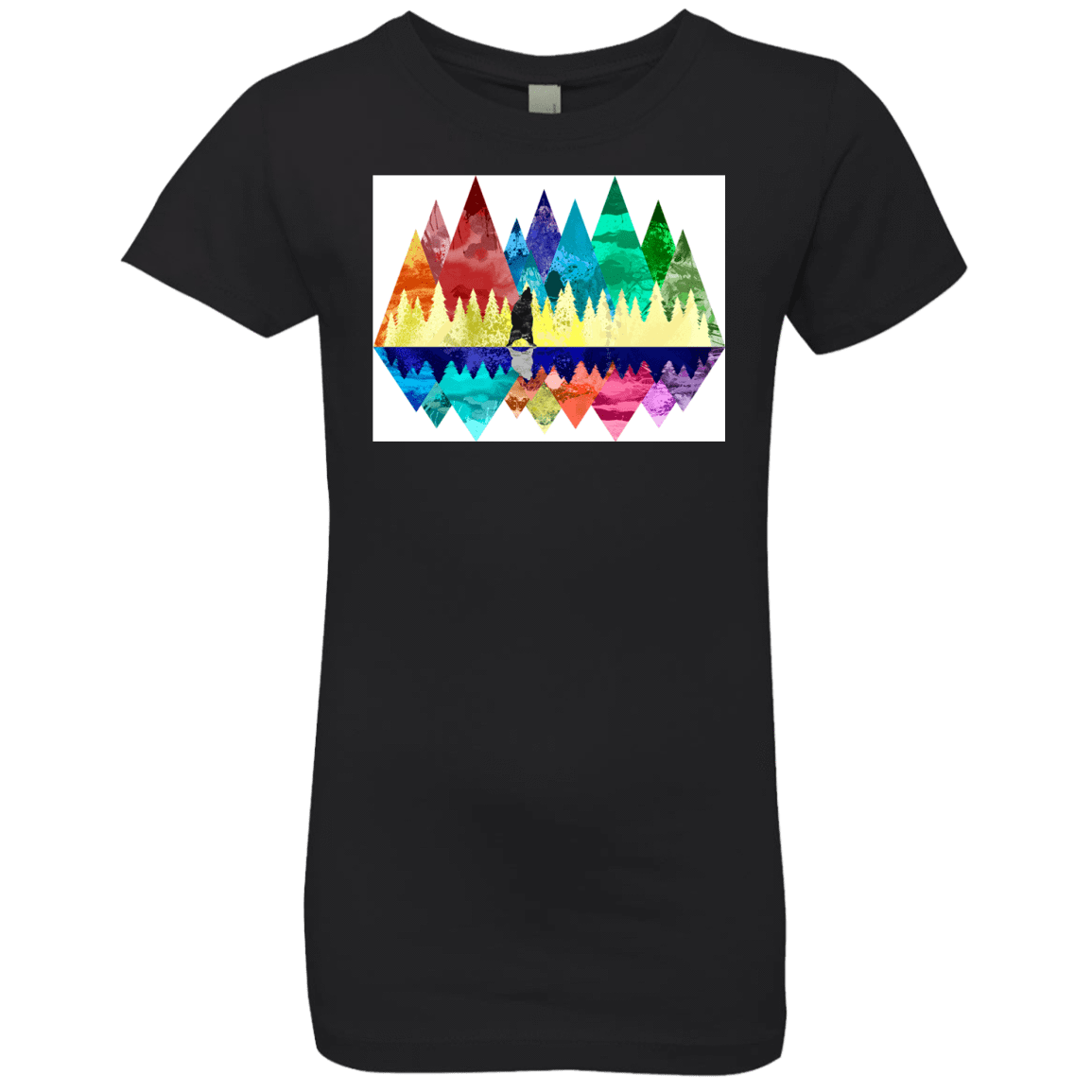 T-Shirts Black / YXS Bear Color Forest Girls Premium T-Shirt