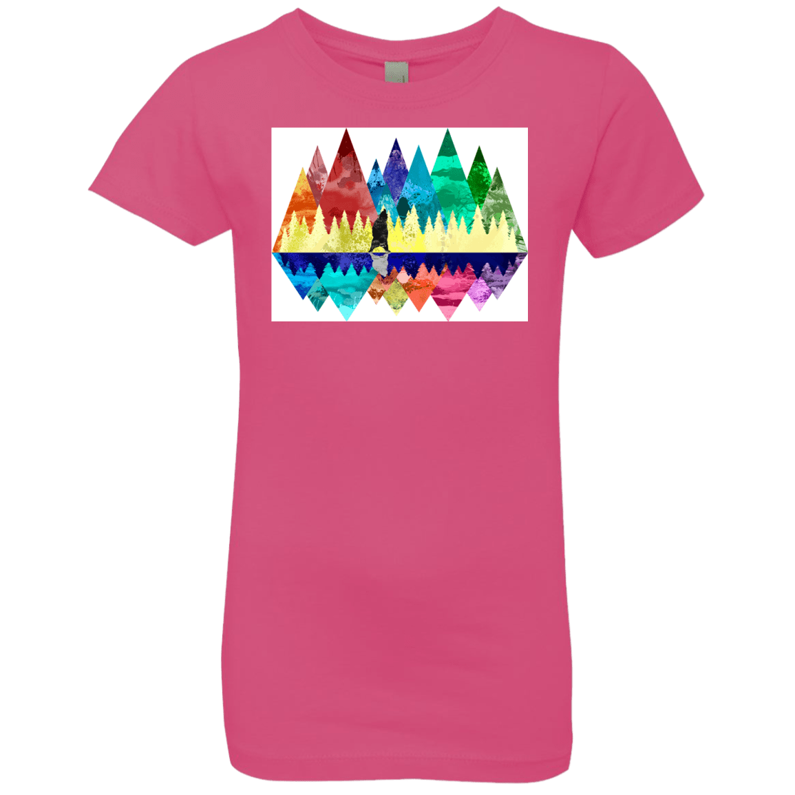 T-Shirts Hot Pink / YXS Bear Color Forest Girls Premium T-Shirt