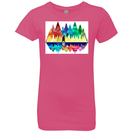 T-Shirts Hot Pink / YXS Bear Color Forest Girls Premium T-Shirt