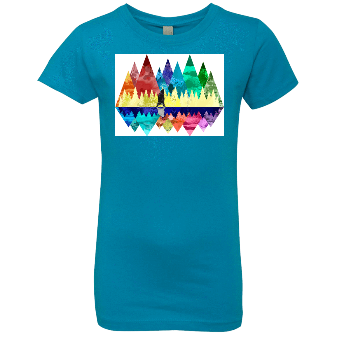T-Shirts Turquoise / YXS Bear Color Forest Girls Premium T-Shirt