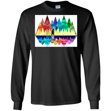 T-Shirts Black / S Bear Color Forest Men's Long Sleeve T-Shirt