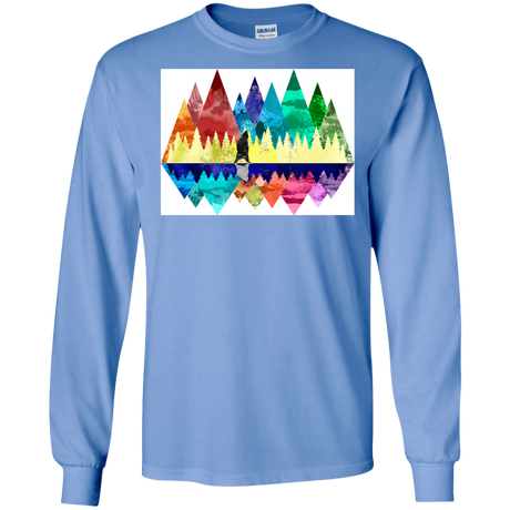 T-Shirts Carolina Blue / S Bear Color Forest Men's Long Sleeve T-Shirt