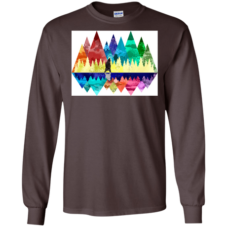 T-Shirts Dark Chocolate / S Bear Color Forest Men's Long Sleeve T-Shirt