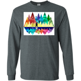 T-Shirts Dark Heather / S Bear Color Forest Men's Long Sleeve T-Shirt