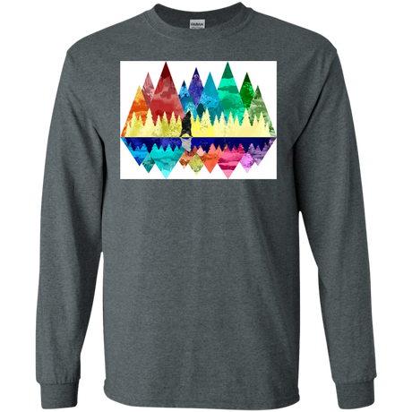 T-Shirts Dark Heather / S Bear Color Forest Men's Long Sleeve T-Shirt