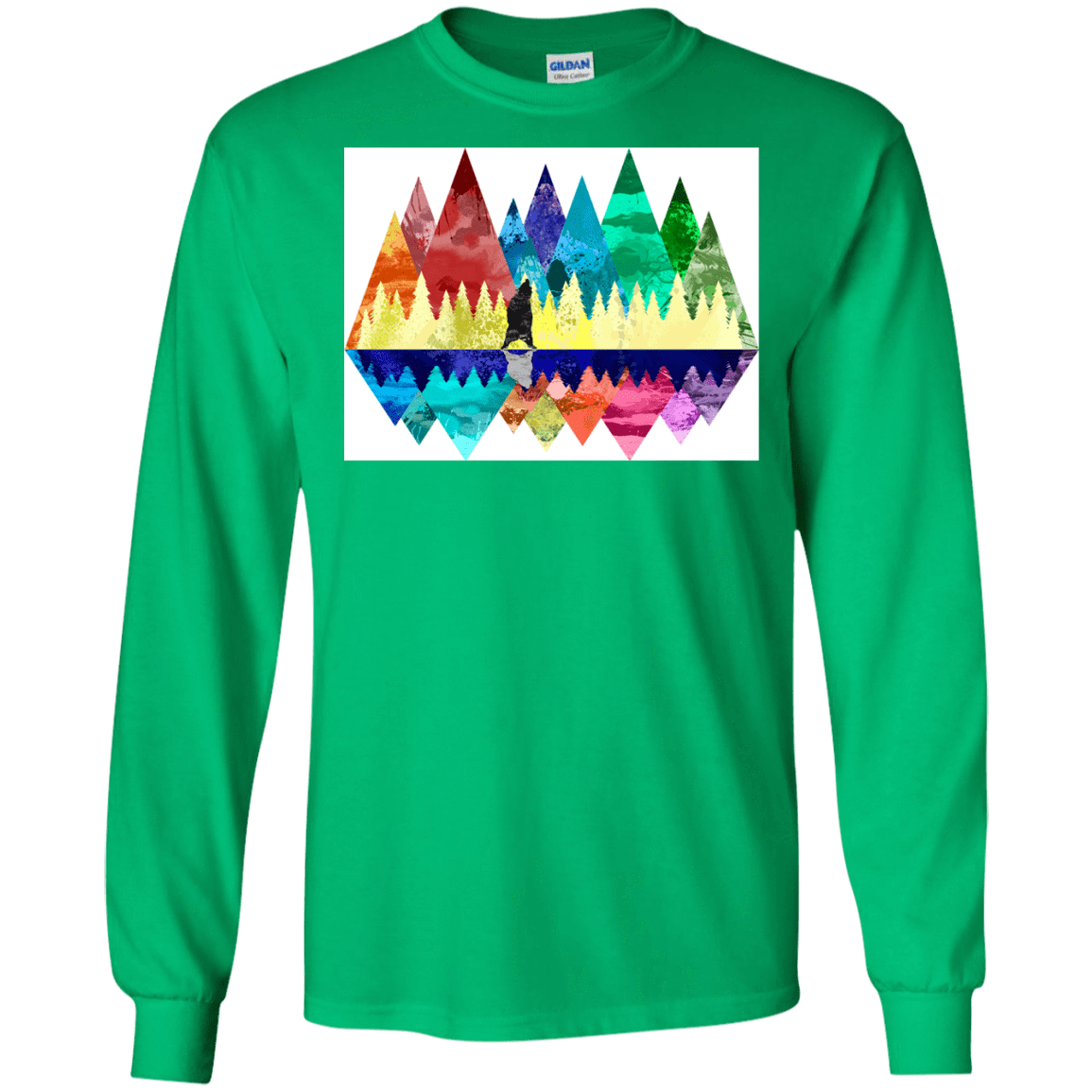 T-Shirts Irish Green / S Bear Color Forest Men's Long Sleeve T-Shirt