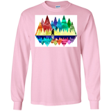 T-Shirts Light Pink / S Bear Color Forest Men's Long Sleeve T-Shirt