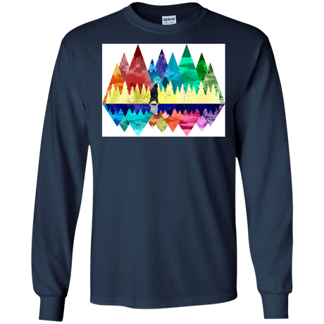 T-Shirts Navy / S Bear Color Forest Men's Long Sleeve T-Shirt