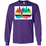 T-Shirts Purple / S Bear Color Forest Men's Long Sleeve T-Shirt