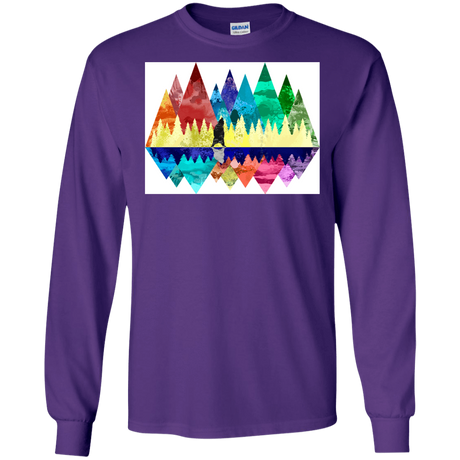 T-Shirts Purple / S Bear Color Forest Men's Long Sleeve T-Shirt