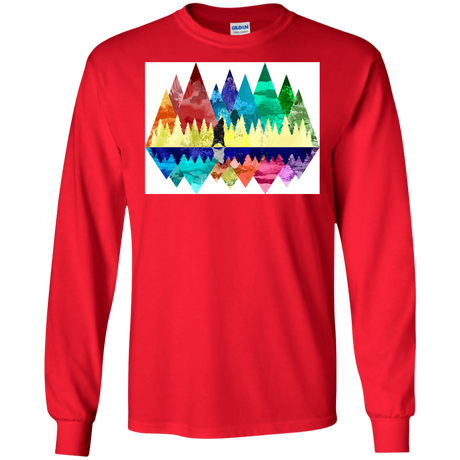 T-Shirts Red / S Bear Color Forest Men's Long Sleeve T-Shirt