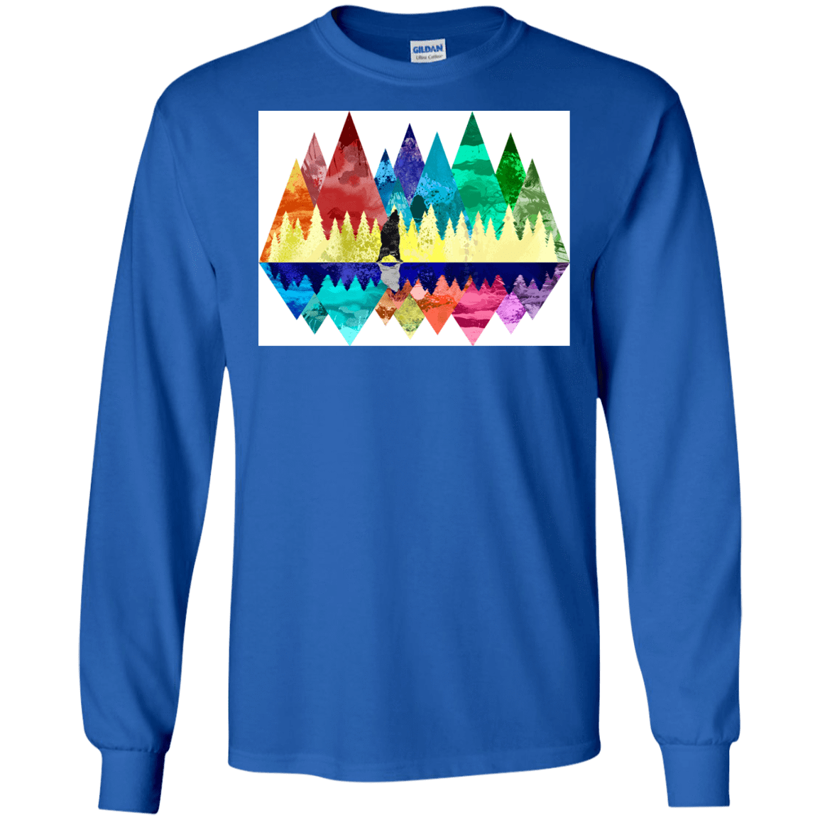 T-Shirts Royal / S Bear Color Forest Men's Long Sleeve T-Shirt