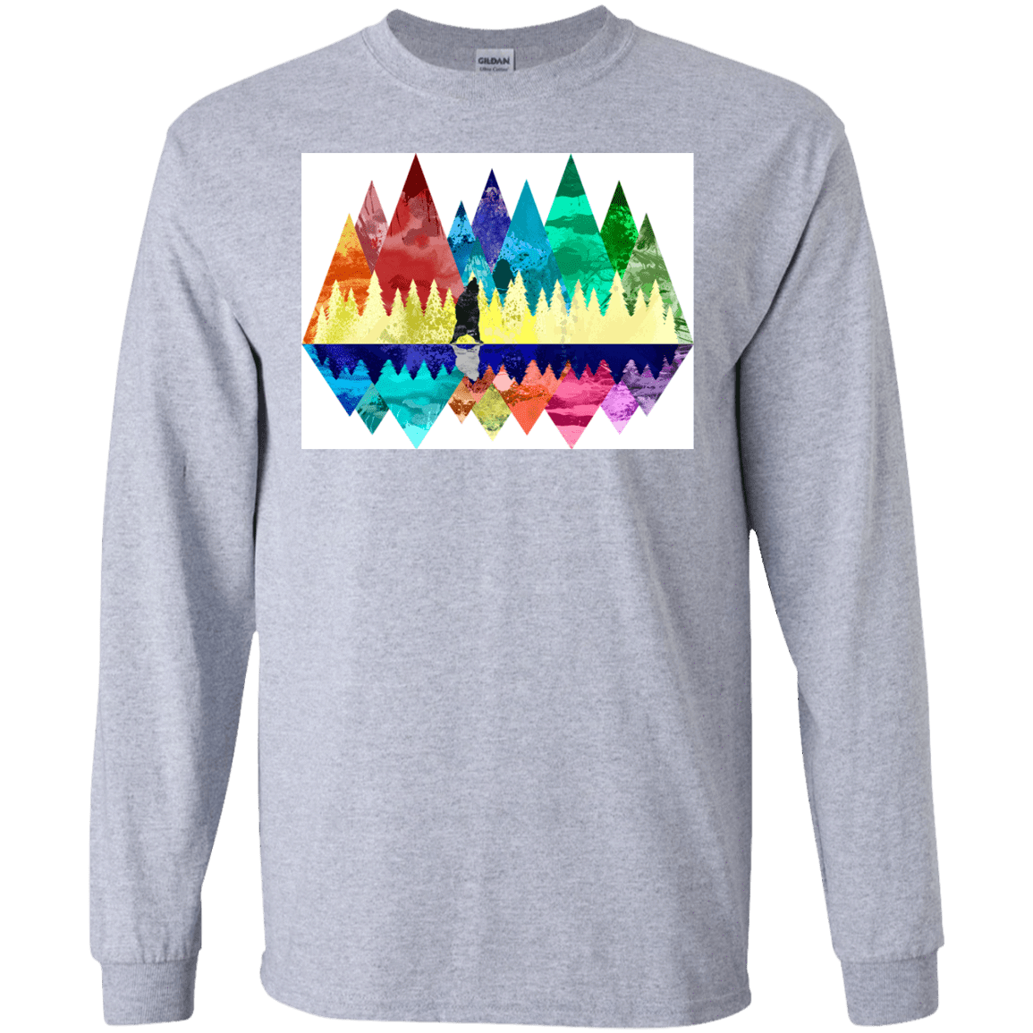 T-Shirts Sport Grey / S Bear Color Forest Men's Long Sleeve T-Shirt