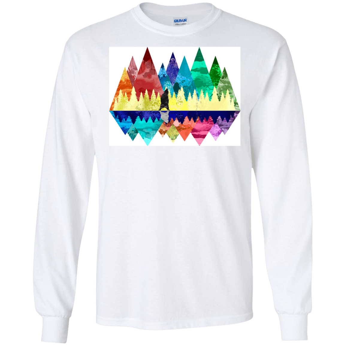 T-Shirts White / S Bear Color Forest Men's Long Sleeve T-Shirt