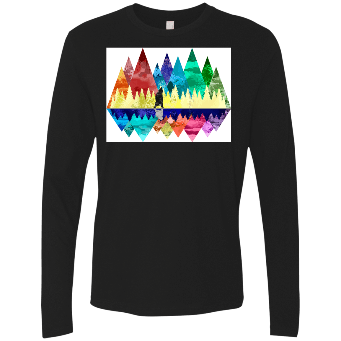 T-Shirts Black / S Bear Color Forest Men's Premium Long Sleeve